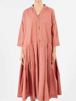 Album di Famiglia - Pleated Collar Dress TC in Coral