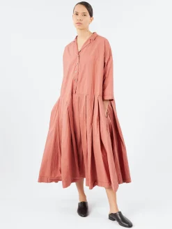 Album di Famiglia - Pleated Collar Dress TC in Coral