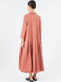 Album di Famiglia - Pleated Collar Dress TC in Coral