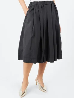Album di Famiglia - Pleated Short Skirt TC in Black