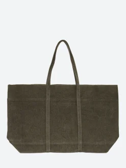 Amiacalva - Large Washed Canvas Tote in Khaki