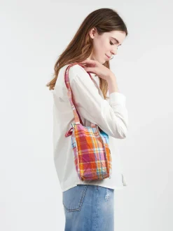 Amiacalva - Small Mixed Plaid Easy Bag in Orange