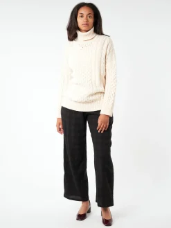 &Daughter - Annis Aran Roll Neck in Ecru