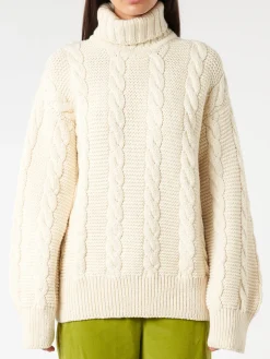 &Daughter - Cable Highneck in Ecru