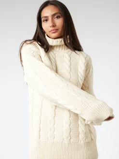 &Daughter - Cable Highneck in Ecru