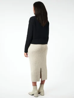 &Daughter - Fintra Lambswool Crop in Black