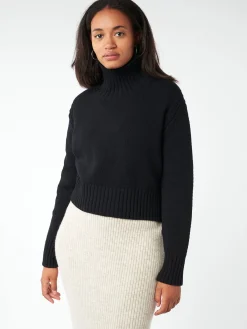 &Daughter - Fintra Lambswool Crop in Black