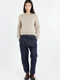 &Daughter - Plain Saddle Sleeve Crewneck in Beige