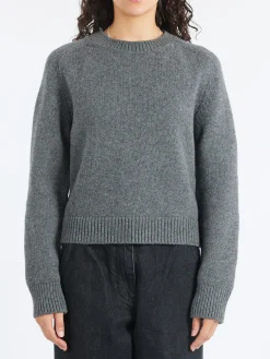 &Daughter - Plain Saddle Sleeve Crewneck in Derby Grey