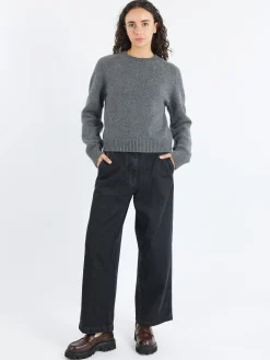 &Daughter - Plain Saddle Sleeve Crewneck in Derby Grey