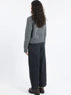 &Daughter - Plain Saddle Sleeve Crewneck in Derby Grey