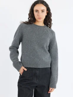 &Daughter - Plain Saddle Sleeve Crewneck in Derby Grey
