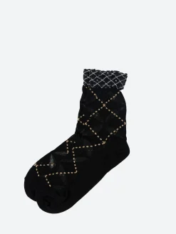 Antipast - Circle Argyle Socks in Black