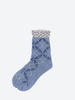 Antipast - Circle Argyle Socks in Blue