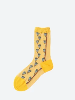 Antipast - Custus Flowers Crew Sock in Yellow