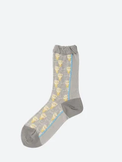 Antipast - Custus Flowers Crew Sock in Grey
