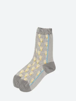 Antipast - Custus Flowers Crew Sock in Grey