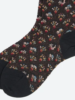 Antipast - Fun Fan Crew Sock in Dark Brown