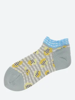 Antipast - Jungle Check Short Socks in Light Grey