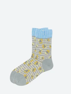 Antipast - Jungle Check Socks in Light Grey