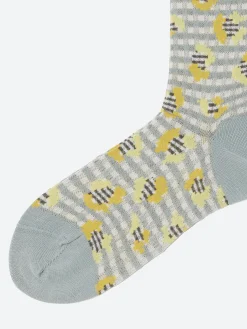 Antipast - Jungle Check Socks in Light Grey