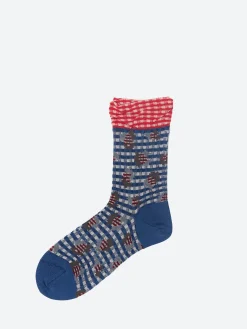 Antipast - Jungle Check Socks in Blue
