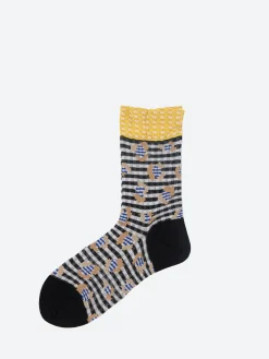Antipast - Jungle Check Socks in Black