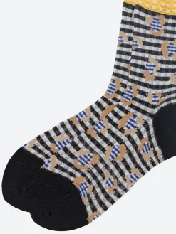 Antipast - Jungle Check Socks in Black