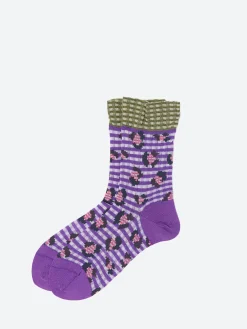 Antipast - Jungle Check Socks in Purple