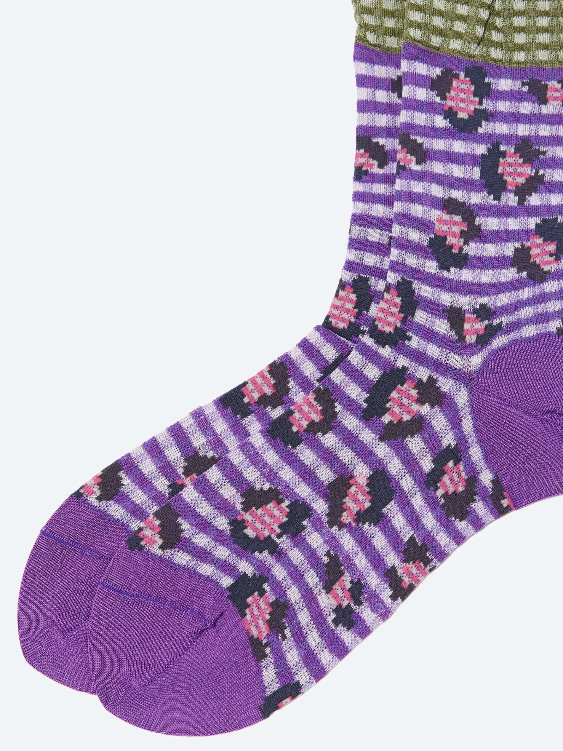 Antipast - Jungle Check Socks in Purple