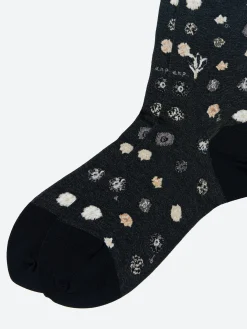 Antipast - Polka Flower Socks in Black