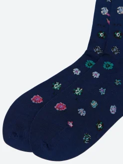 Antipast - Polka Flower Socks in Navy