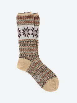 Antipast - Snow Crystal Crew Sock in Beige