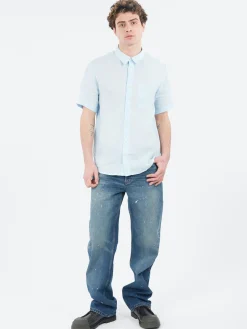A.P.C. - Bellini Logo Short-Sleeve Shirt in Light Blue