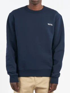 A.P.C. - Boxy Petit VPC Sweatshirt in Dark Navy and Ecru
