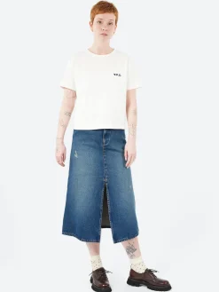 A.P.C. - Boxy Petit VPC T-Shirt in White and Dark Navy