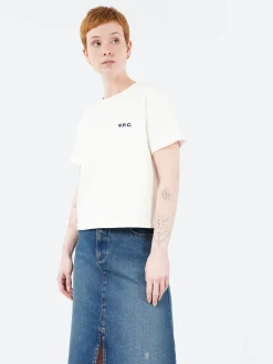 A.P.C. - Boxy Petit VPC T-Shirt in White and Dark Navy
