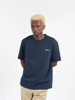 A.P.C. - Boxy Petit VPC T-Shirt in Dark Navy and Ecru