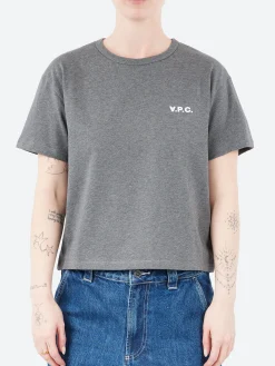 A.P.C. - Boxy Petit VPC T-Shirt in Heather Anthracite and White