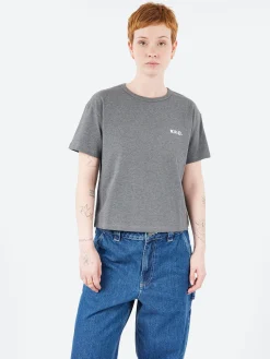 A.P.C. - Boxy Petit VPC T-Shirt in Heather Anthracite and White