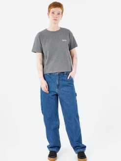 A.P.C. - Boxy Petit VPC T-Shirt in Heather Anthracite and White