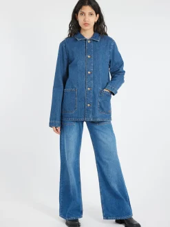 A.P.C. - Kerlouan Logo Jacket in Washed Indigo