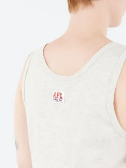 A.P.C. - Label Tank Top in Heathered Ecru