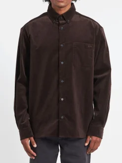 A.P.C. - Mateo Logo Shirt in Dark Brown