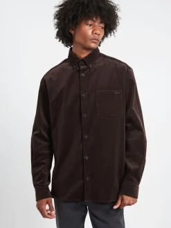 A.P.C. - Mateo Logo Shirt in Dark Brown