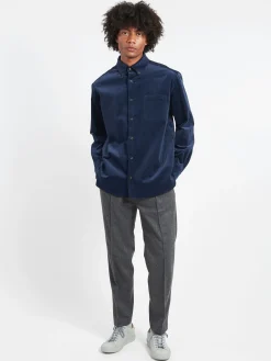 A.P.C. - Mateo Logo Shirt in Steel Blue
