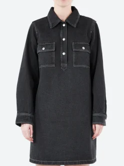 A.P.C. - Mia Dress in Noir Delave