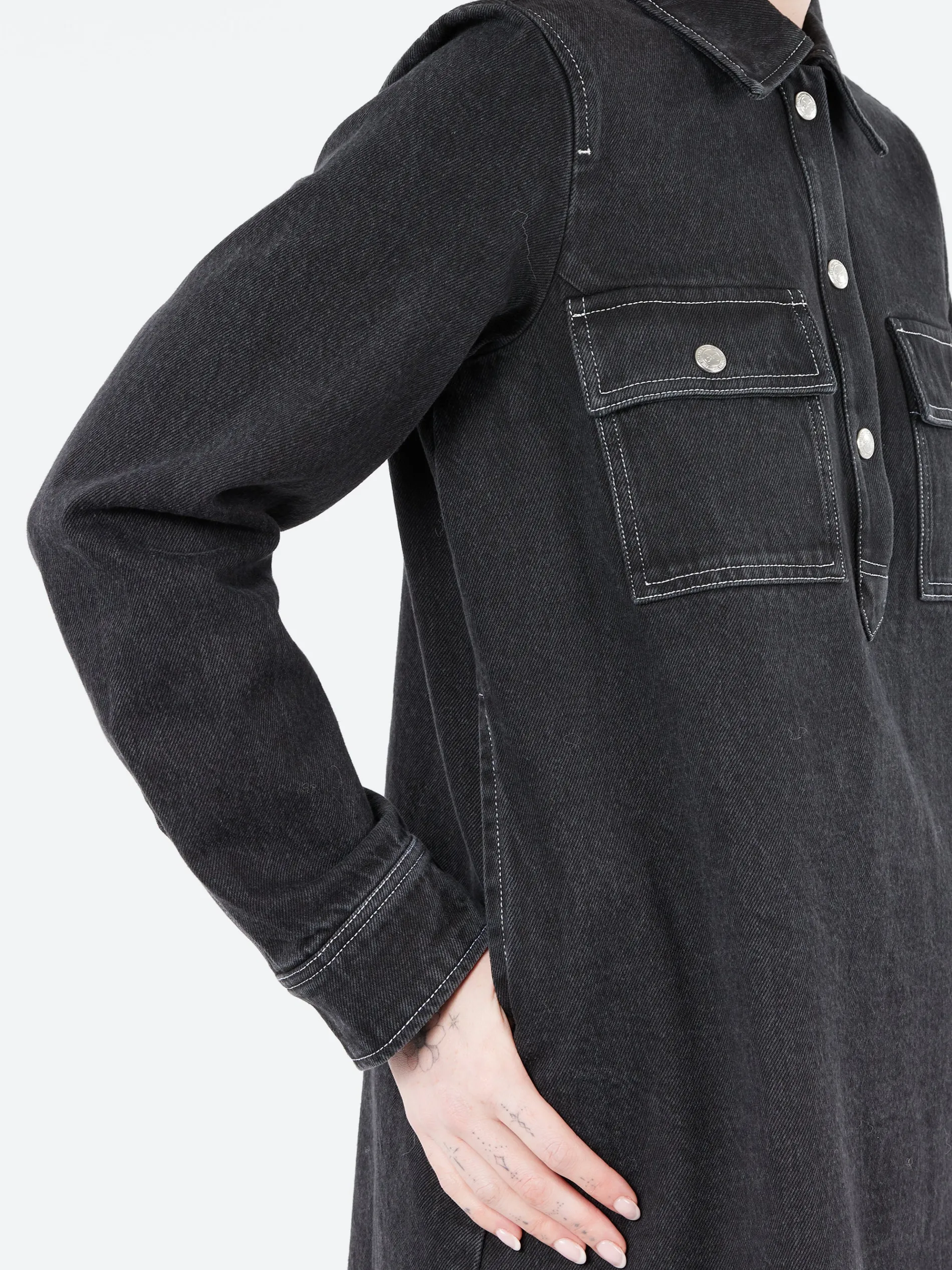 A.P.C. - Mia Dress in Noir Delave