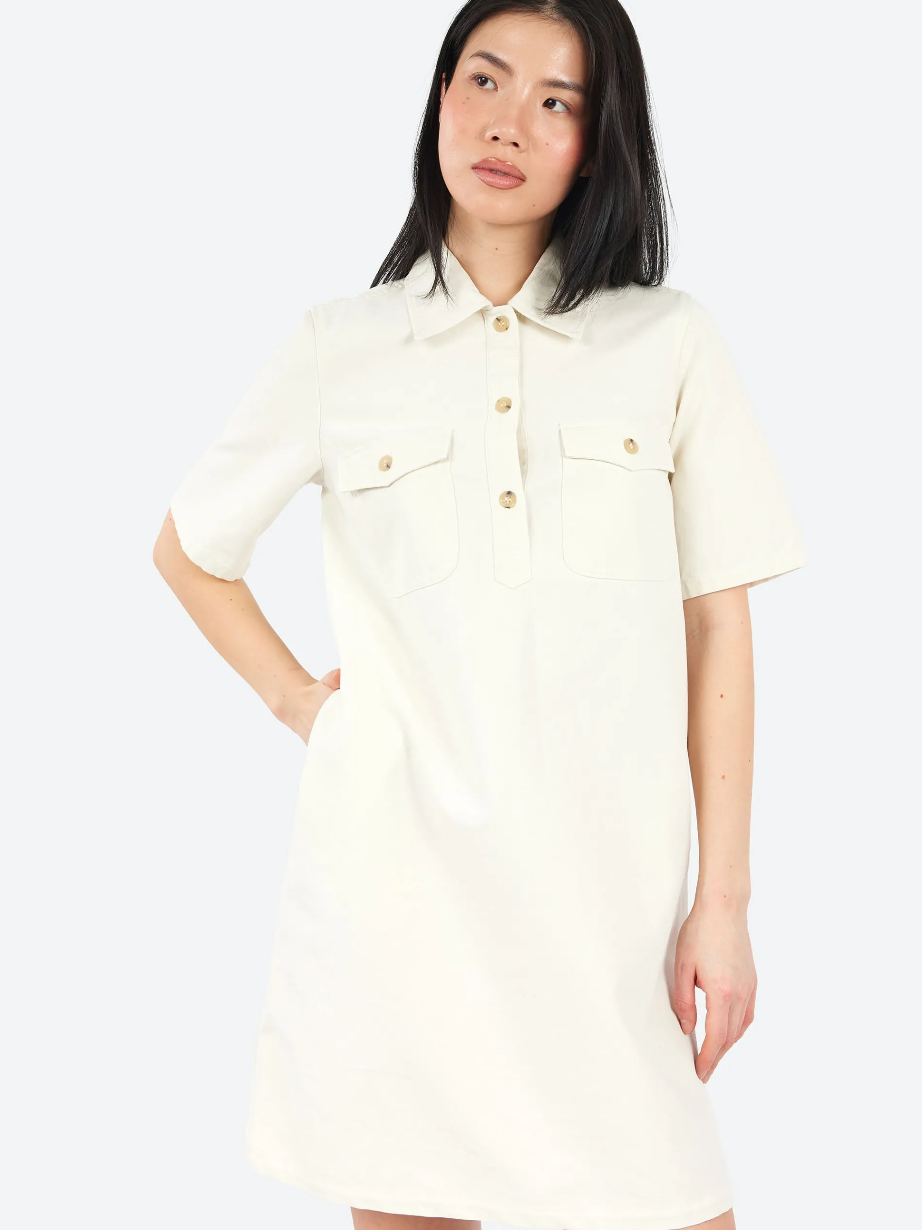 A.P.C. - Selia Dress in Blanc Casse