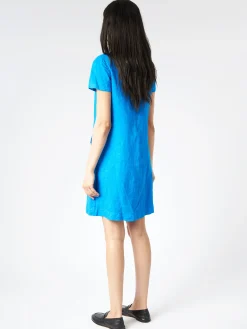 Aspesi - Compact Slub Linen Dress in Turquoise